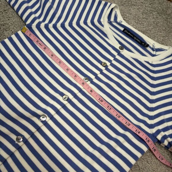 Gudrun Sjoden Blue and White Striped Cardigan Sweater Organic Cotton Size XS - Picture 11 of 12
